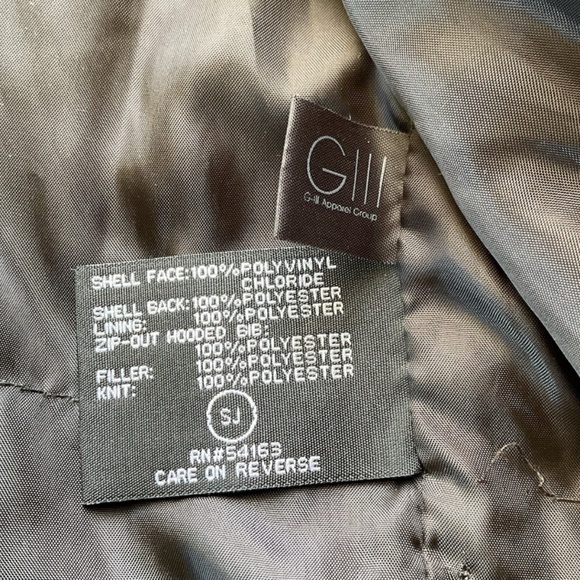 NWT GIII SEAN JOHN Mens XXL Brown Faux Leather Removable Hooded Bib Lined Jacket - Picture 11 of 14